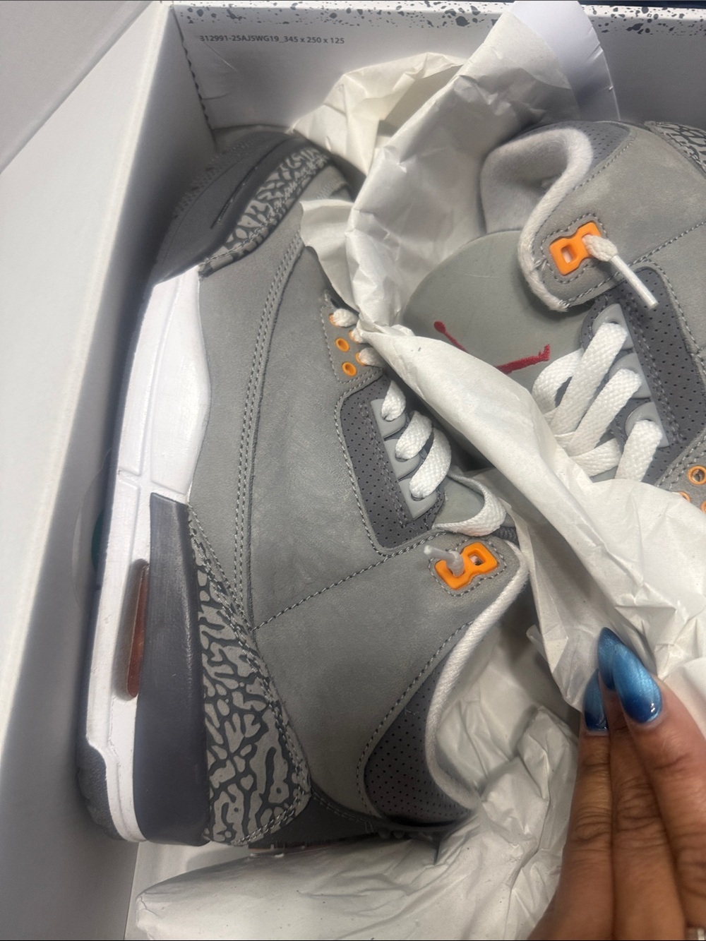 Nike Gray Sneakers with Orange Eyelet Accents